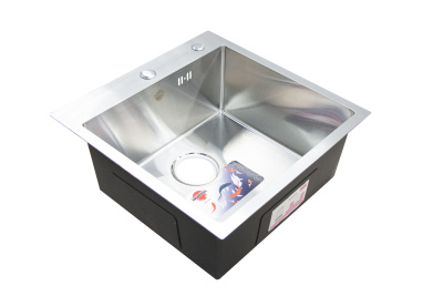 Мойка нержавеющая врезная OKATANA 500х500х200х0,8, квадрат сатин [1/4]