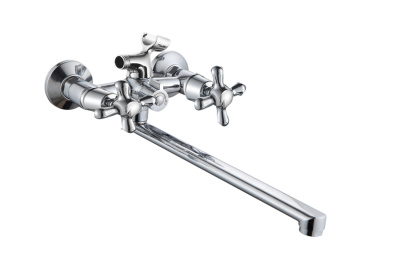 Смеситель для ванны AQUATTRO Q01-1701 двуруч, с плоск изл30 см,повор перекл, руч-пласт [1/10]