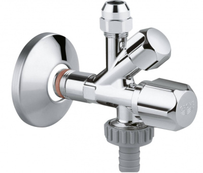 Вентиль сантехнический угловой TIM НхЦанхШтуц(M-цан-штуц 1/2"x3/8"xМ10), отраж, для смес, хром[1/50]