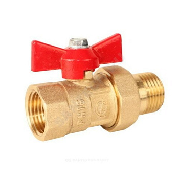 Кран шаровой ГАЛЛОП DN-25 PN16 ПРАКТИК 132 ВхН(FM-американка 1"), удлин, баб[1/20]