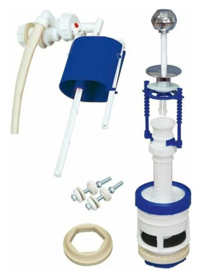 Арматура для бачка AQUATTRO шток мет, бок под унив клап, выс 270-425, комп [1/25]