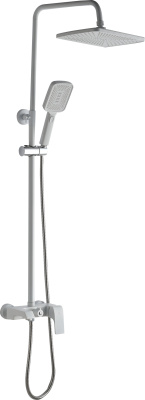 Душевой гарнитур AQUATTRO Q01-7015, тропич.душ, смесит одноруч. корот излив, белый [1/4]