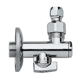 Кран сантехнический угловой TIM DN-15 НхН(MM 1/2"xМ10), отраж, с фильтром, для смесителя, хром[1/50]