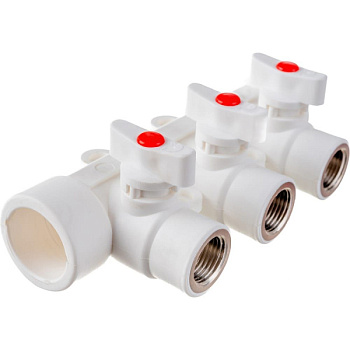 Коллектор с шаровыми кранами AQUATTRO, PPR-F(ВР)