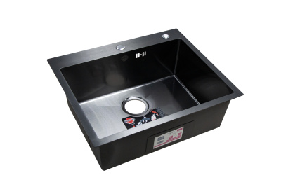 Мойка нержавеющая врезная OKATANA 600х500х200х0,8, квадрат графит [1/4]