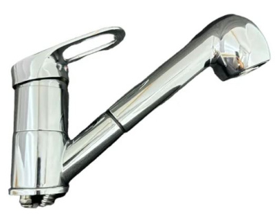 Смеситель для кухни ALOUTE A3133 одноруч,с длин изливом 22см,гайка,выдвиж лейка[1/10]