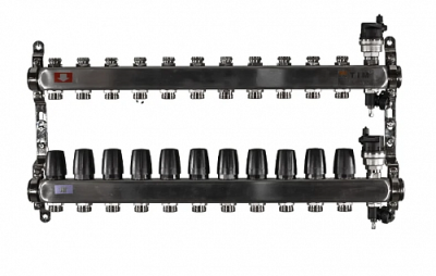 Коллекторная группа 1" квадрат, без расходомеров, без торцевых кранов, нерж