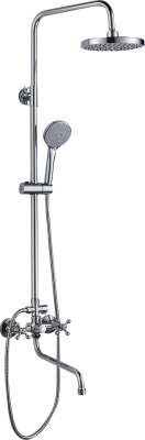 Душевой гарнитур AQUATTRO Q01-7004, тропич.душ, смесит двуруч. длин излив, хром [1/4]