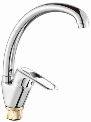 Смеситель для кухни ALOUTE A3113 одноруч,с высок излив 20см,гайка,эко-алюм[1/10]