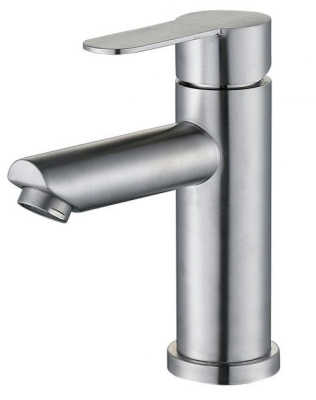 Смеситель для умывальника OUTE T40101 одноруч, излив 12 см, гайка, нерж [1/10]