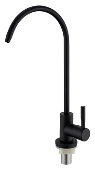 Кран для холодной воды OUTE T6203-SH03 одноруч, для фильтра, с высоким изливом, нерж, черный [1/20]