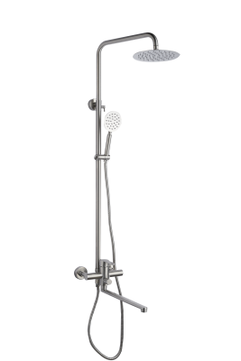 Душевой гарнитур AQUATTRO Q01-7008, тропич.душ, смесит одноруч. длин излив, нерж [1/4]