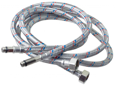 Подводка для смесителя в ПВХ оболочке 1/2" x M10 г/ш, (F1/2"хМ10х18/35), сталь, пара