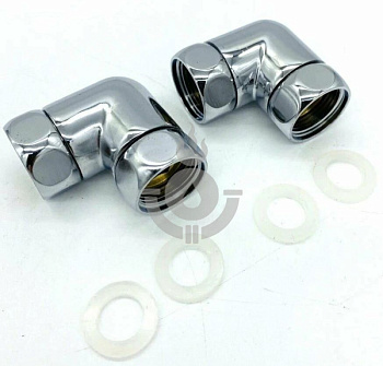 Соединение полотенцесушителя угловое TIM FF3/4", хром, пара [1/20]