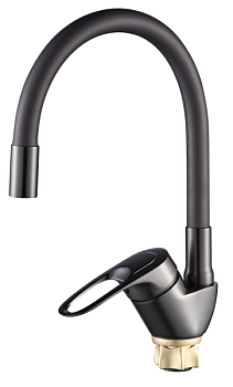 Смеситель для кухни ALOUTE A3193Y одноруч,с гибк излив,гайка,графит[1/10]