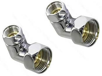 Соединение полотенцесушителя угловое TIM F3/4" x F1/2", хром, пара [1/20]