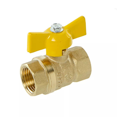 Кран шаровой газовый ГАЛЛОП DN-15 PN 40 СТАНДАРТ 230 бабочка ВхВ, баб (FF1/2") [1/60]