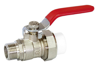 Кран шаровой разъемный, AQUATTRO PPR, шар сталь, НР